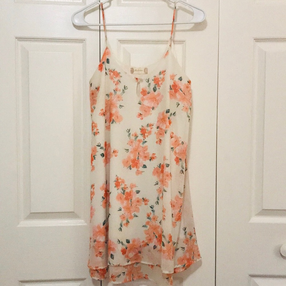 Altard State White Dress with Pink Flowers